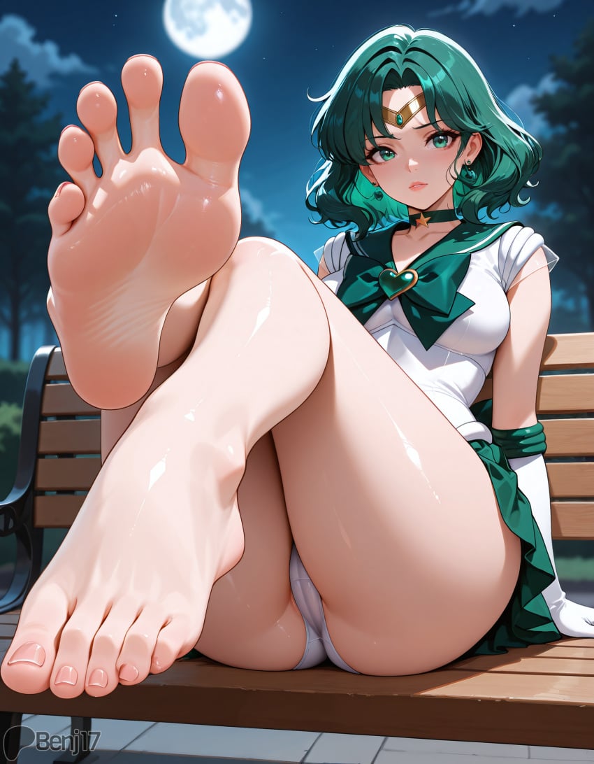 ai_generated ass benj17 feet feet_focus feet_up female foot_fetish male michiru_kaiou navel nipples sailor_moon sailor_neptune soles sweat toes uncensored