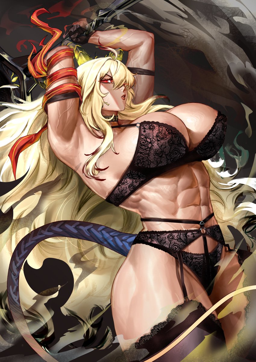 abs areolae_slip female female_only lingerie muscular muscular_female nipples_visible_through_clothing see-through_clothing virgoart1509 wuthering_waves zani_(wuthering_waves)