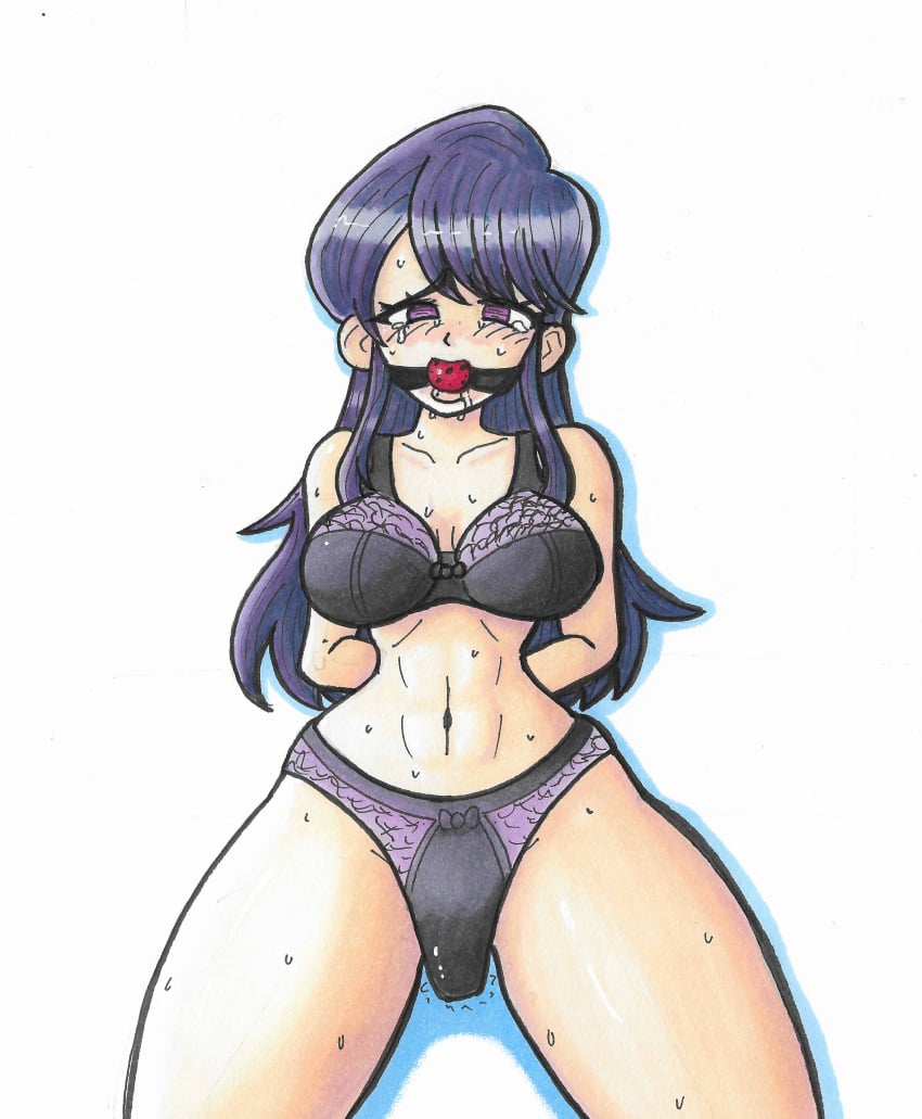 ball_gag bondage brownpidgeon crying female komi-san_wa_komyushou_desu komi_shouko sex_toy sweat tears underwear vibrator vibrator_under_clothes