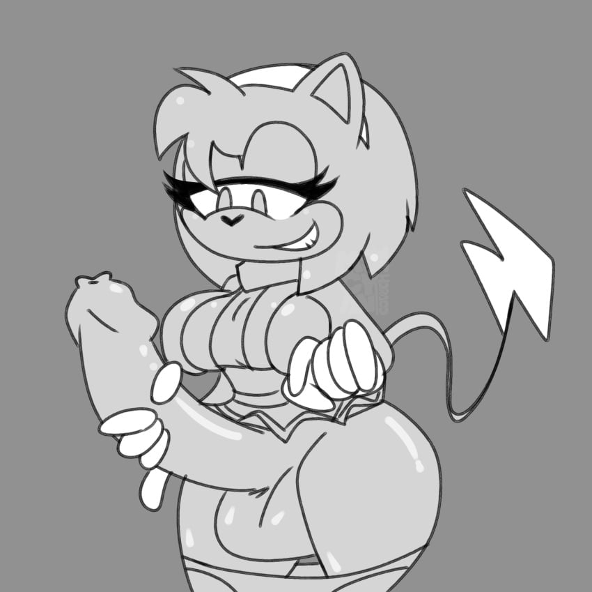 1futa anthro balls big_balls big_breasts bottomless clothed clothing erection futa_only futanari horaco huge_cock humanoid_penis masturbation monochrome panties partially_clothed penis rosechu solo sonic_(series) sonichu standing tagme tail thehoraco thick_thighs uncut unretracted_foreskin wide_hips