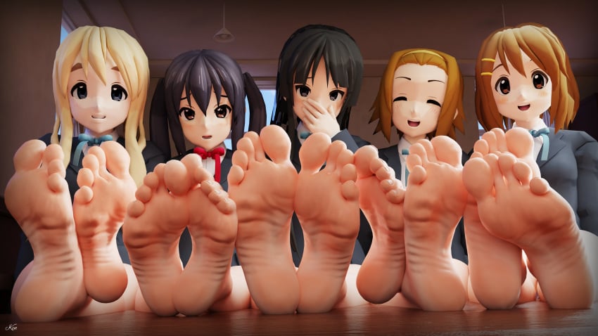 4girls azusa_nakano_(k-on!) crossed_legs feet feet_focus feet_together foot_fetish foot_focus k-on! kenaga kenuwu looking_at_viewer mio_akiyama_(k-on!) presenting_feet ritsu_tainaka_(k-on!) soles soles_female soles_fetish solo solo_female solo_focus tsumugi_kotobuki_(k-on!) yui_hirasawa_(k-on!)