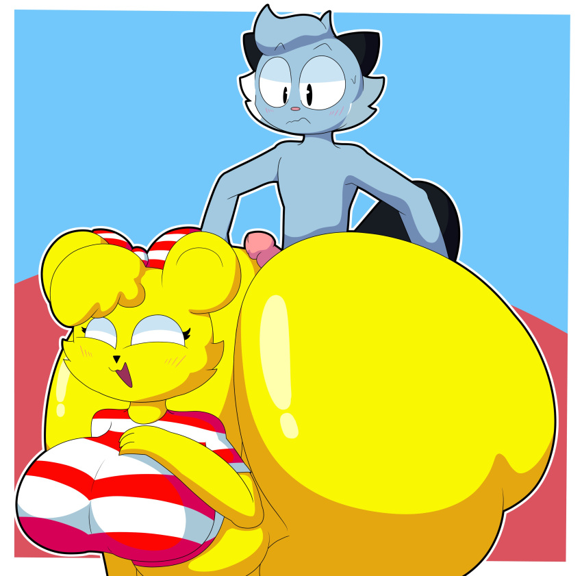 bear big_ass big_breasts breasts bubble_butt cyandrive98 dewott female huge_ass lewdewott pokemon pokemon_(species) thick_thighs wide_hips yellow_fur