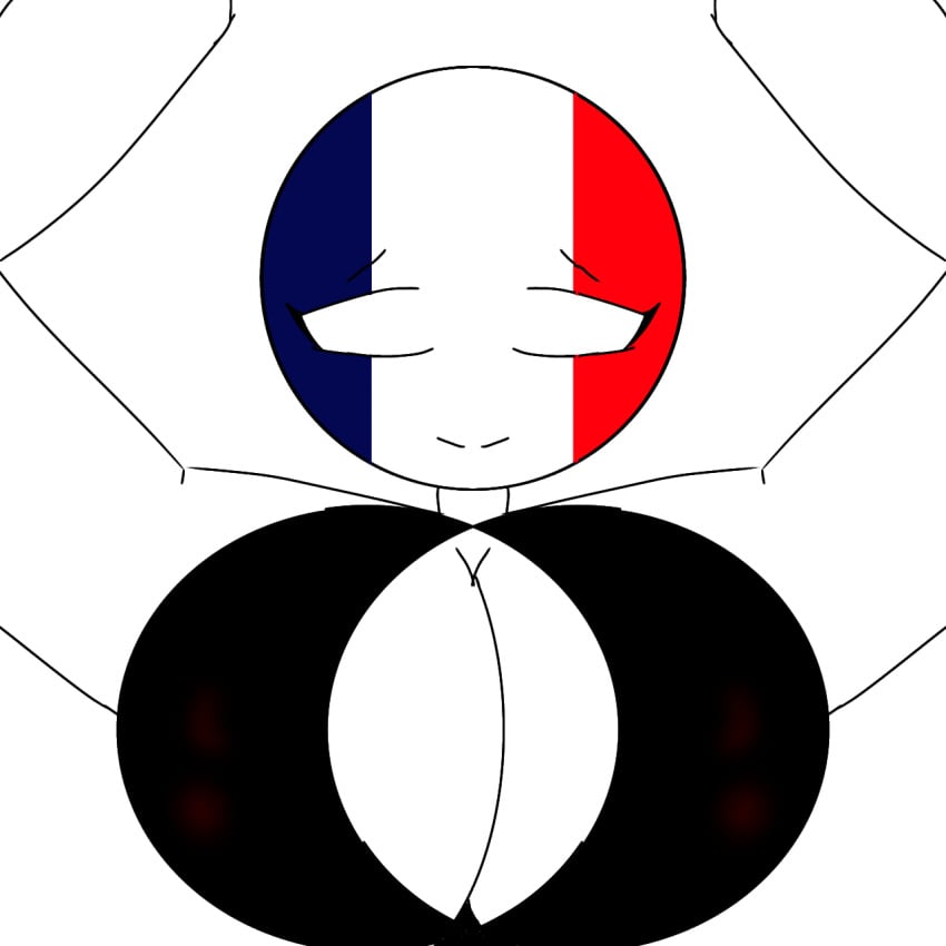 arms_up big_breasts boob_window braless breasts clothed countryhumans countryhumans_girl france france_(countryhumans) franciamamaverga no_bra smile smiline white_skin