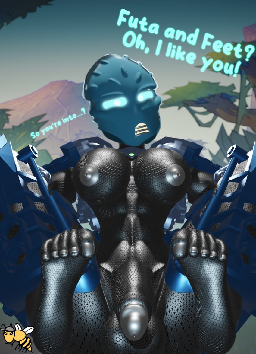 1futa 3d armor balls big_breasts biomechanical bionicle black_balls black_body black_penis blue_eyes dialogue elemental_creature elemental_humanoid english_text foot_fetish foot_focus futa_only futadom futanari lego mask masked masked_futa mechanical muscle muscular muscular_futanari nokama penis robot robot_futa robot_girl robot_humanoid robot_penis self_upload solo solo_focus solo_futa text toa wasplit