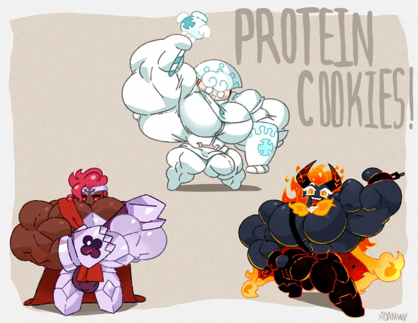 3boys adamony bulge_growth capsaicin_cookie cookie_run male male_only milk_cookie muscle_growth muscular wildberry_cookie