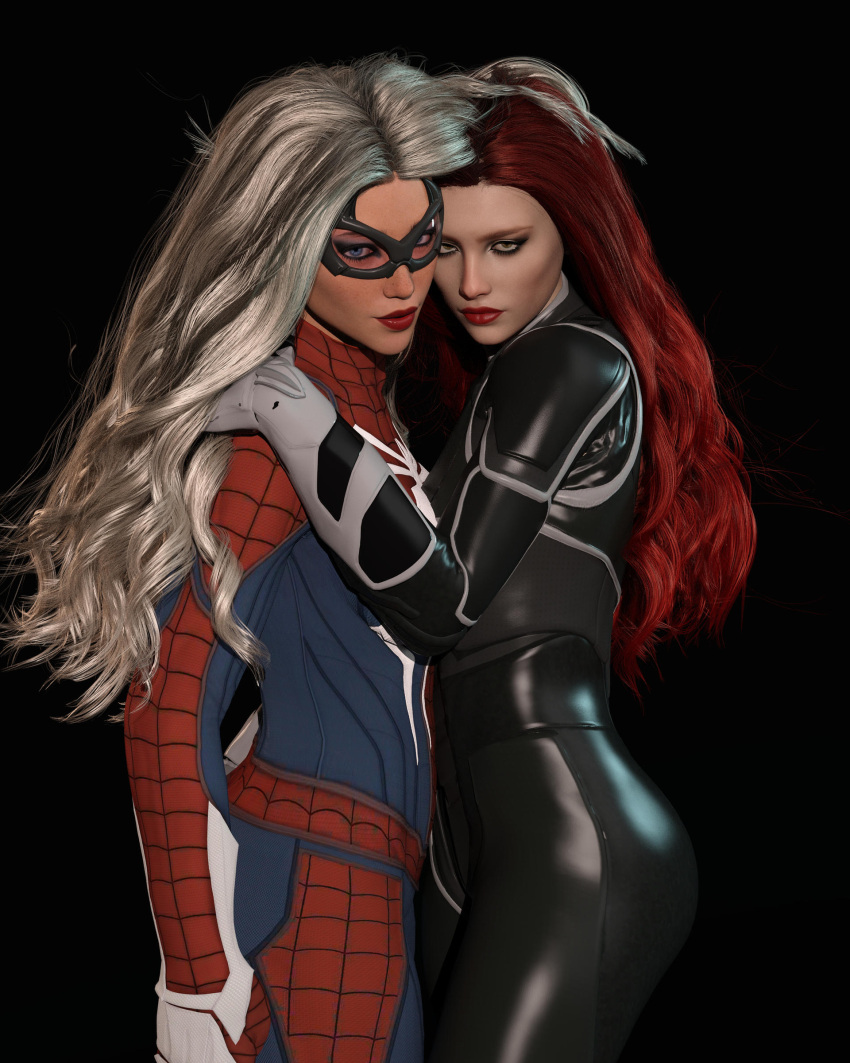 2girls 3d ass athletic athletic_female big_ass big_breasts black_cat_(cosplay) black_cat_(marvel) bottom_heavy breasts busty cleavage curvy digital_media_(artwork) eyebrows eyelashes eyes felicia_hardy female female_focus female_only fit fit_female hips hourglass_figure huge_ass huge_breasts human human_only ivlover large_ass large_breasts legs light-skinned_female light_skin lips marvel marvel_comics mary_jane_watson mature mature_female red_hair slim slim_waist spider-man_(cosplay) spider-man_(ps4) spider-man_(series) superhero superheroine thick thick_hips thick_legs thick_thighs thief thighs top_heavy top_heavy_breasts upper_body villain villainess voluptuous voluptuous_female waist white_hair wide_hips