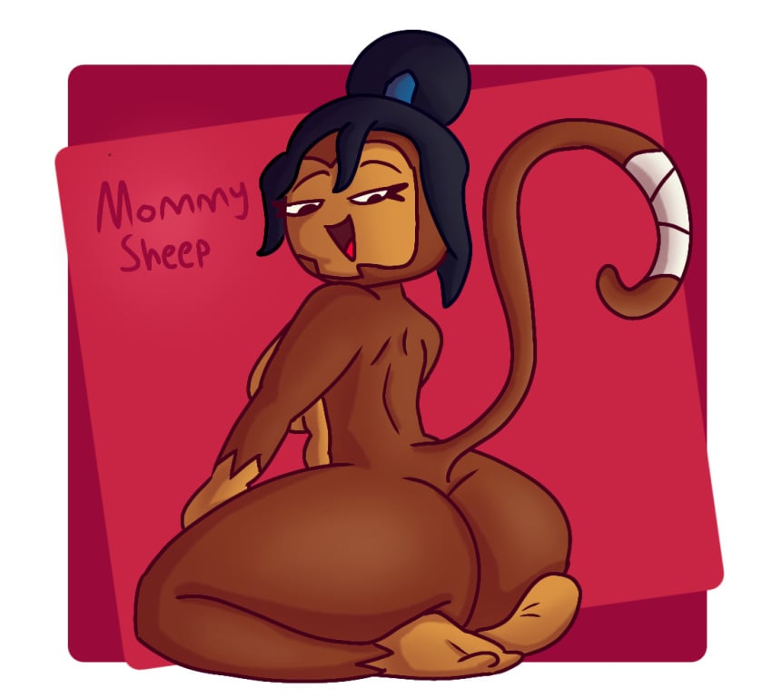 1girls anthro ass athletic back backside big_ass big_butt black_hair bloons_td_6 bloons_tower_defense breasts brown_fur butt curvy feet female female_only furry huge_ass huge_butt kneeling looking_at_viewer looking_back looking_back_at_viewer mommy_sheep monkey monkey_girl monkey_tail ninja_kiwi no_clothes nude open_mouth ponytail primate sauda solo solo_focus tail thick_thighs toned toned_female tongue wide_hips