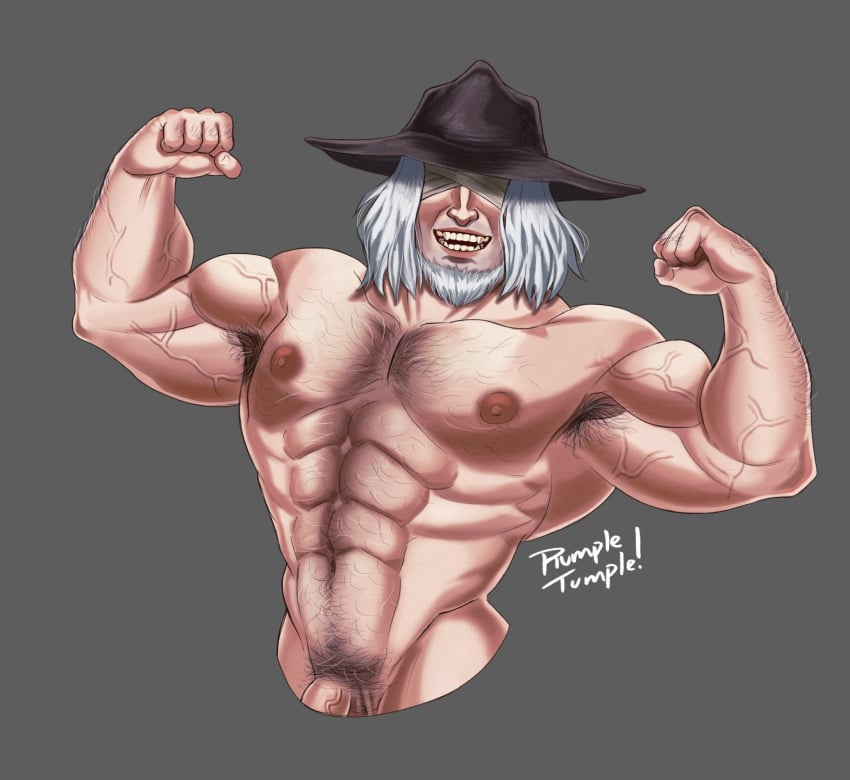 1boy abs bara beard big_arms blindfold bloodborne dilf father_gascoigne fromsoftware gay hairy male_only mature_male muscle muscles muscular muscular_male rumpletumple1 sony_corporation sony_interactive_entertainment white_hair