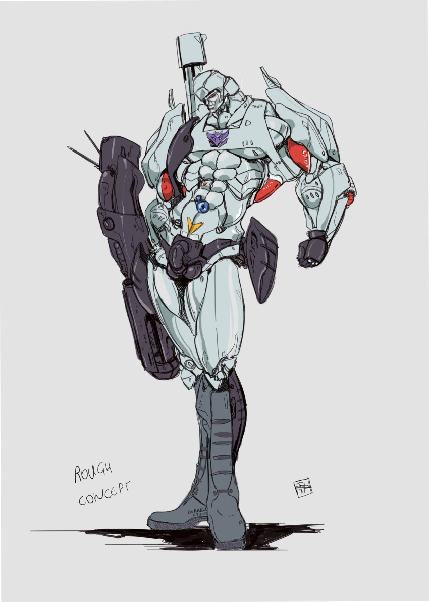 abs balls boots cannon hinomars19 male_only megatron muscular_male one_breast_out robot small_penis solo solo_male transformers