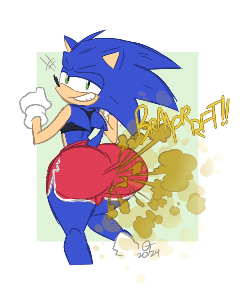 1boy 1male 2020s 2024 anthro ass ass_focus big_ass big_butt bubble_ass bubble_butt crop_top fart fart_cloud fart_fetish farting femboy furry hedgehog huge_ass huge_butt oddtenn sega shorts solo solo_male sonic_(series) sonic_the_hedgehog sonic_the_hedgehog_(series)