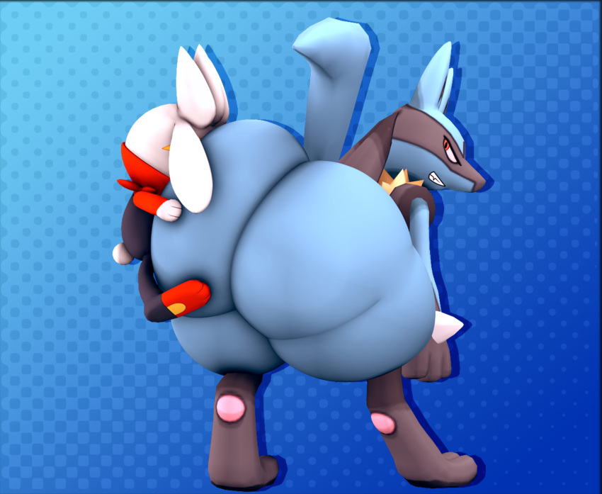 big_ass bubble_butt cindablimp huge_ass lucario pokemon pokemon_(species) raboot