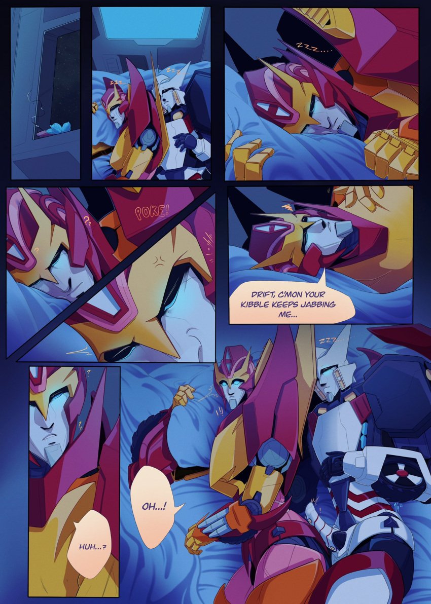 autobot bed drift_(transformers) gay idw_comics idw_publishing robot rodimus_prime sleeping transformers yaoi