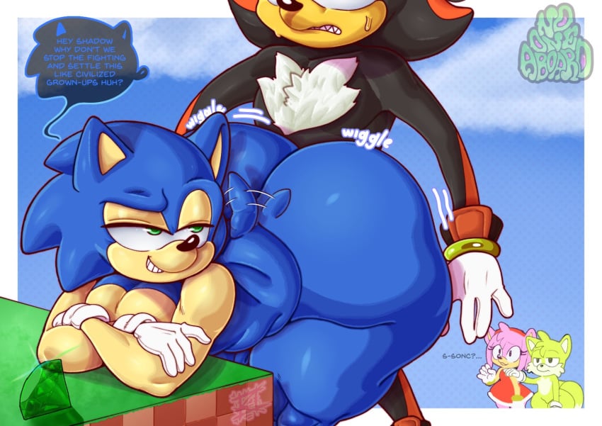 1femboy amy_rose anthro ass background_characters big_ass big_butt big_thighs bottom_heavy bottom_heavy_femboy bubble_ass bubble_butt chaos_emerald chubby chubby_male femboy femboy_focus fox furry gay girly grinding hedgehog huge_ass huge_butt huge_thighs nooneaboard sega shadow_the_hedgehog shaking_ass shaking_butt sonic_(series) sonic_the_hedgehog sonic_the_hedgehog_(series) tails trap yaoi