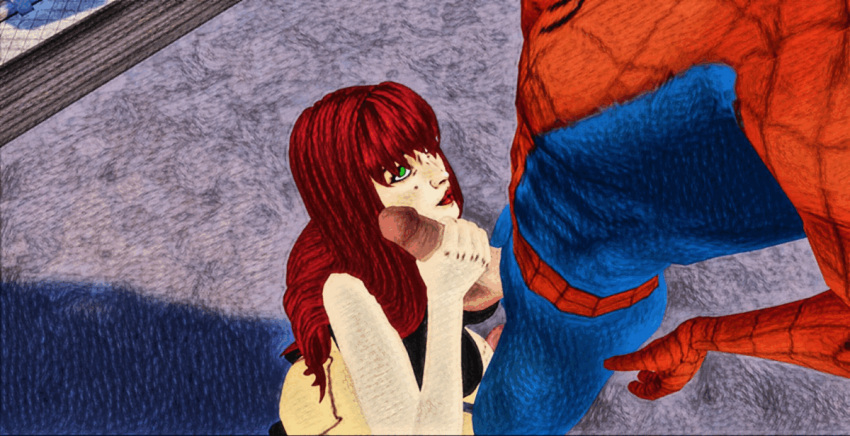 1boy 1boy1girl 1girls 3d animated boyfriend-girlfriend gif green_eyes hand_on_penis handjob marvel marvel_comics mary_jane_watson pale-skinned_female pale-skinned_male peter_parker pof3445 public public_sex red_hair rooftop spider-man spider-man_(series) superhero the_sims the_sims_4