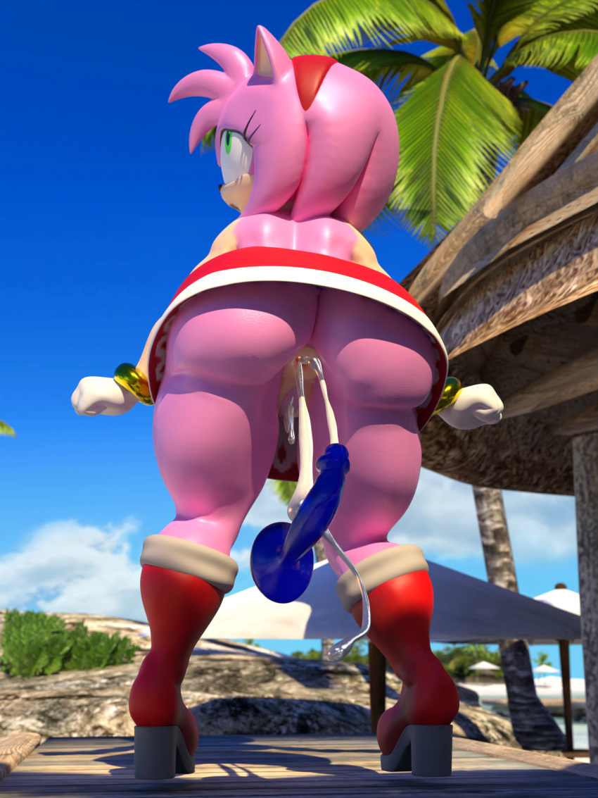 3d amy_rose anal anotherthrowaway anthro big_ass big_butt blender dildo ltiberium77_(artist) pink_fur sega sex_toy sonic_(series) sonic_the_hedgehog_(series) thick_thighs wet_pussy