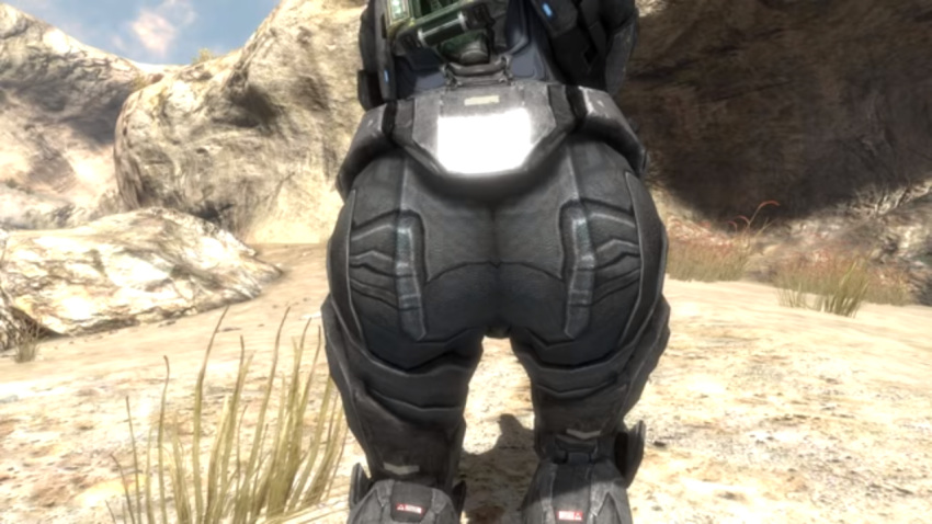 1girls arched_back armor ass ass_focus big_ass halo_(series) halo_reach noble_six