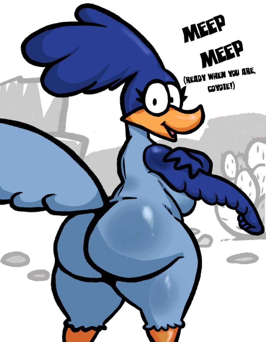 big_ass big_breasts breasts bubble_butt female huge_ass lewdewott looney_tunes road_runner_(looney_tunes) roadrunner rule_63 thick_thighs warner_brothers wide_hips