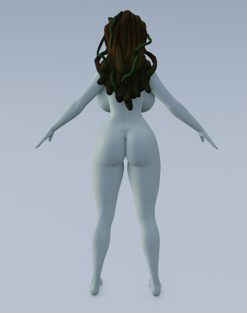 3d breasts brown_hair female grey_skin hi-rez_studios inara_(paladins) model paladins