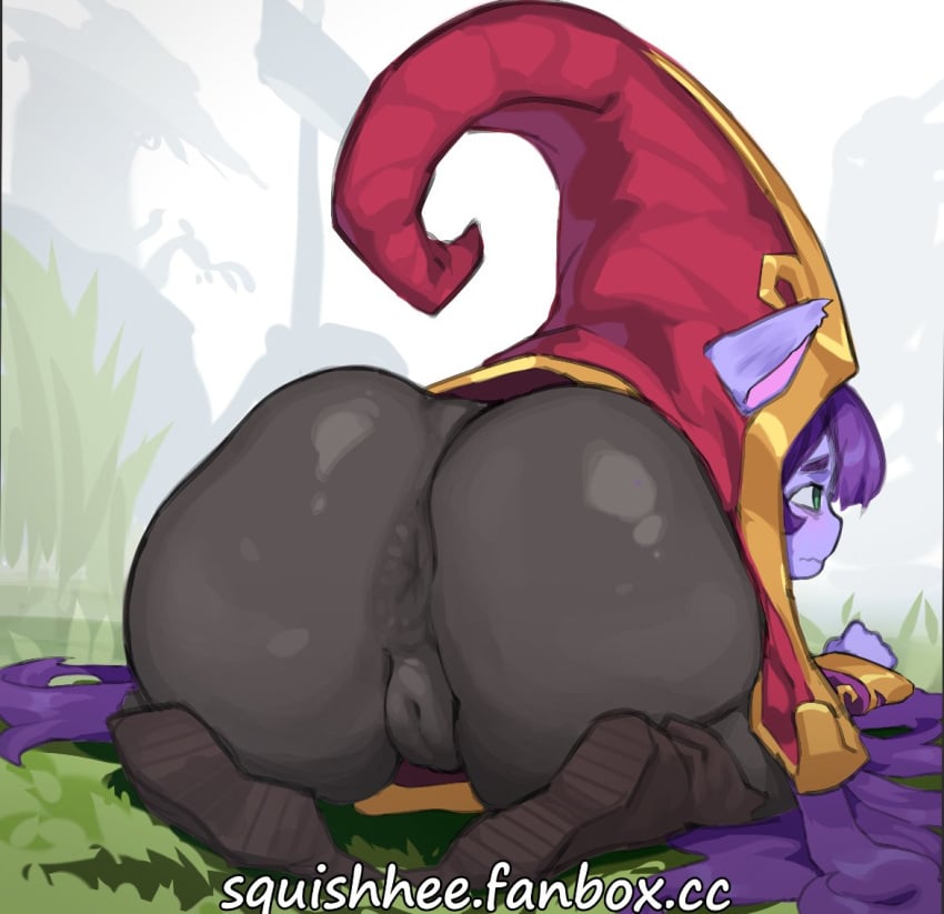 anus anus_outline anus_peek anus_visible_through_clothes big_ass big_butt dat_ass fat_ass full_body fully_clothed league_of_legends lulu_the_fae_sorceress pussy pussy_visible_through_clothes squishhee yordle