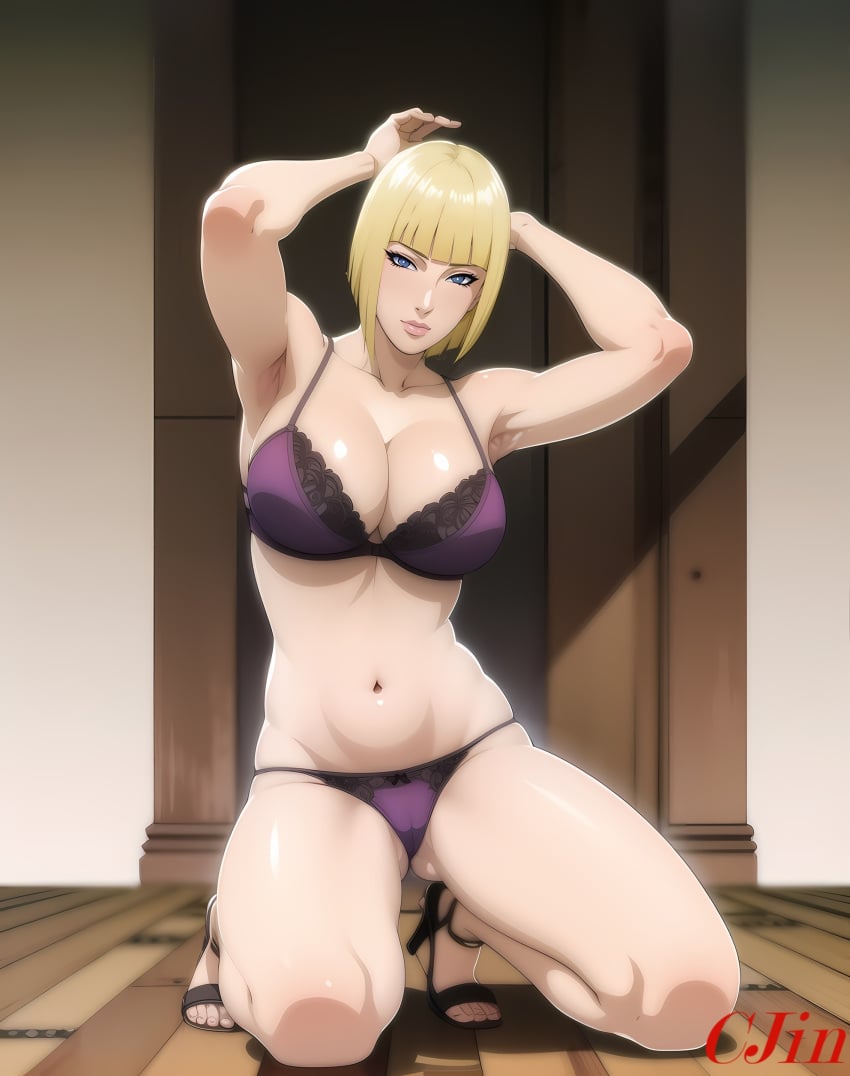 1girls ai_generated arms_up artist_name bare_chest bare_legs bare_shoulders bare_thighs barely_clothed bent_over big_breasts blonde_hair blue_eyes blunt_bangs bob_cut bra breasts busty cjin cleavage collarbone feet heels high_heels kneeling large_breasts light-skinned_female light_skin lingerie lingerie_only lipstick makeup mature mature_female mature_woman midriff mostly_nude nai_diffusion naruto naruto_(series) naruto_shippuden naughty naughty_face naughty_smile on_knees oppai pale-skinned_female pale_skin panties purple_lipstick sagging_breasts samui seducing seduction seductive seductive_eyes seductive_gaze seductive_look seductive_mouth seductive_pose seductive_smile shiny shiny_hair shiny_skin short_hair smile smiling smiling_at_viewer solo solo_focus stable_diffusion strapless strapless_leotard text tights top_heavy top_heavy_breasts underwear underwear_only voluptuous voluptuous_female watermark