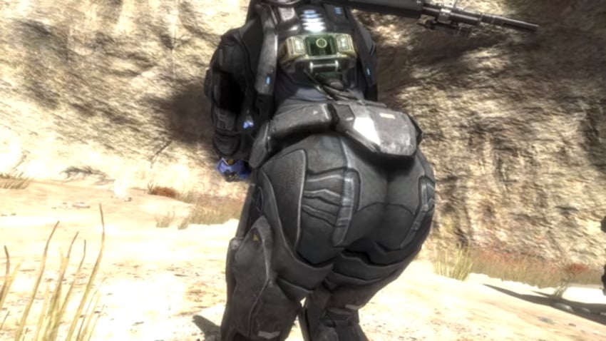 1girls arched_back armor ass ass_focus big_ass halo_(series) halo_reach noble_six