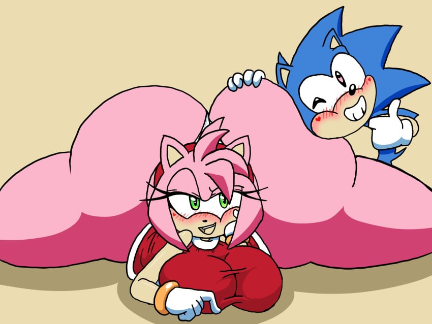 1boy 1girls aged_up amy_rose anthro ass_focus ass_grab ass_jiggle big_ass big_breasts big_butt blue_body blue_spines bottom_heavy breasts bubble_ass bubble_butt classic_sonic dress drooling erinaceinae erinaceinae_humanoid fat_ass fat_butt female green_eyes hand_on_ass heart hedgehog hedgehog_humanoid huge_ass huge_butt large_ass large_breasts large_butt legs_spread male on_floor panties pink_body pink_spines roga14 seductive seductive_eyes seductive_smile sega sideass sonic_(series) sonic_the_hedgehog sonic_the_hedgehog_(series) thick_ass thick_thighs thumbs_up underass wide_hips