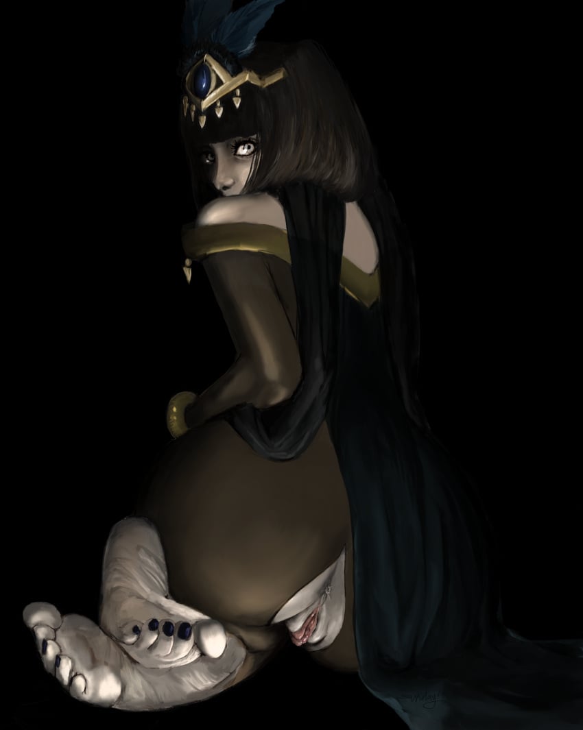 alternate_costume ass asshole black_hair black_nails bodystocking feet fire_emblem fire_emblem_awakening fire_emblem_heroes foot_fetish foot_focus gray_eyes labia looking_back nail_polish nintendo nylon official_alternate_costume plegian pussy soles stockings sunday sundaynoches tharja_(fire_emblem) tharja_(plegian)_(fire_emblem) toes toes_scrunch witch