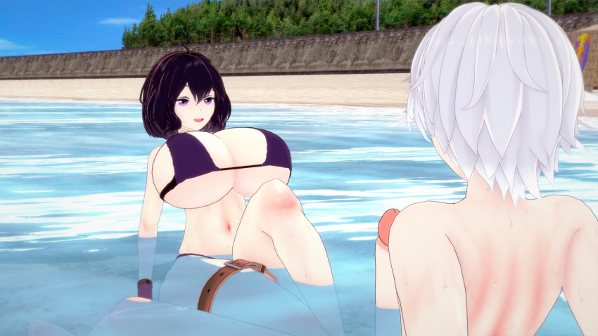 3d alternate_breast_size beach big_breasts bikini erection father_and_daughter fire_emblem fire_emblem_awakening huge_breasts light-skinned_female light-skinned_male light_skin morgan_(fire_emblem) morgan_(fire_emblem)_(female) nintendo ocean outdoors outside penis purple_hair rhcpftw robin_(fire_emblem) robin_(fire_emblem)_(male) sand short_hair swimsuit swimwear thighs water wet wide_hips