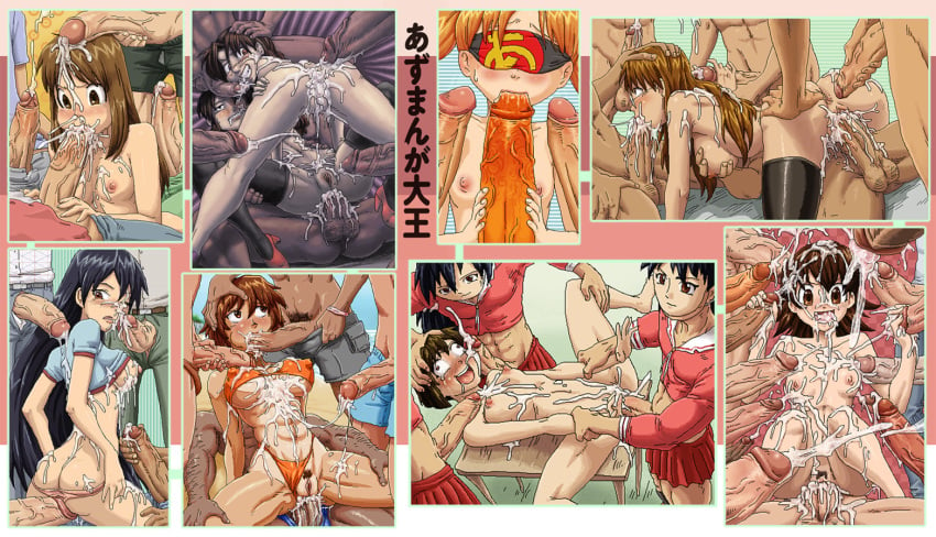 6+boys 6+girls anal azumanga_daiou bikini_aside blindfolded breasts chiyo_mihama clothing creampie cum cum_in_pussy cum_inside cumshot ejaculation erect_nipples faceless_male fellatio female fucked_silly gangbang glasses handjob human kagura_(azumanga_daiou) kaorin koyomi_mizuhara male mask multiple_boys muscular_female nyamo_minamo_kurosawa oral_sex osaka_ayumu_kasuga panties pubic_hair pussy sakaki sex skirt small_breasts spidu stockings straight swimsuit tanline tomo_takino uncensored vaginal_penetration yukari_tanizaki