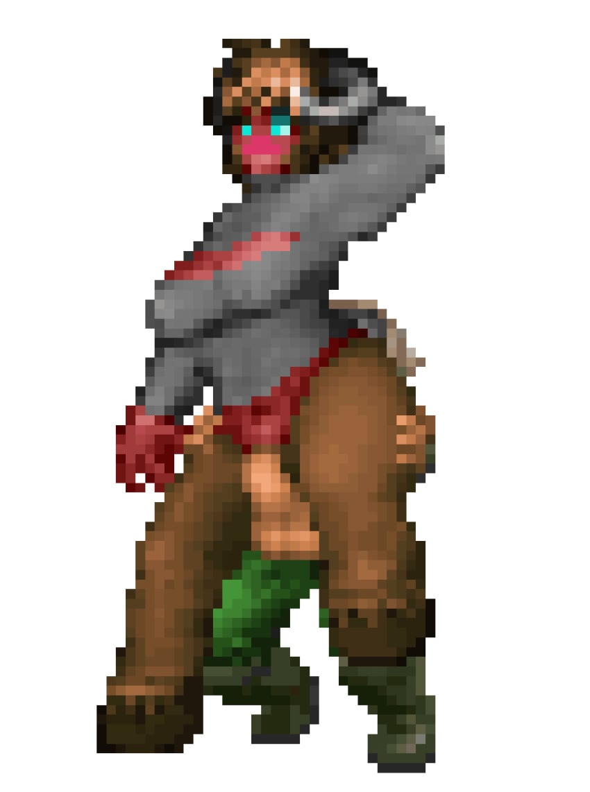 2d 2d_animation animated baron_of_hell_(doom) big_breasts big_penis bigger_female blonde_hair blue_eyes clothing doom doom_(series) doomguy edit female female_demon female_focus hdoom hdoomguy hesusthepain male male/female male_human/female_demon penis pixel_animation pixel_art red_skin smaller_male standing standing_sex turtleneck vaginal_penetration vaginal_sex