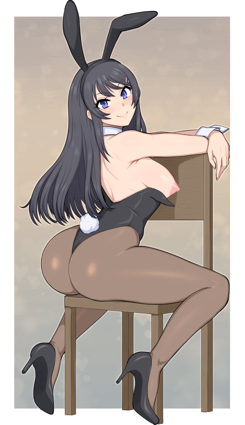 1girls absurd_res afrobull big_breasts breasts bunny_ears bunny_girl bunny_tail bunnysuit edit fat_ass female_only high_heels highres hips sakurajima_mai seishun_buta_yarou_wa_bunny_girl_senpai_no_yume_wo_minai sexually_suggestive sitting solo solo_female thick_thighs