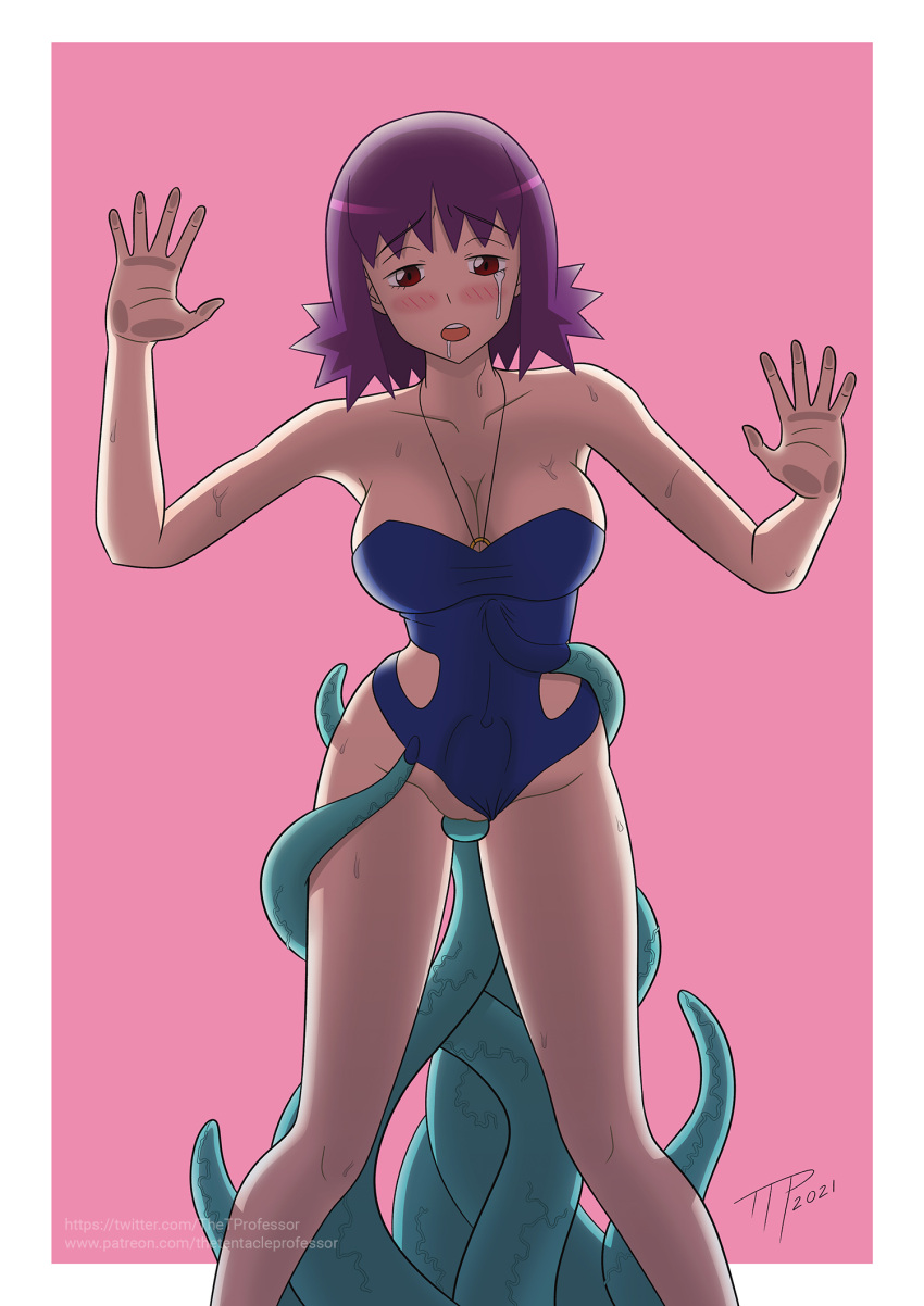 1girls 4th_wall abdominal_bulge big_breasts blushing breasts brown_eyes clothed_sex clothing crying_with_eyes_open curvaceous drooling female human large_breasts nintendo pale-skinned_female pale_skin philena_ivy pokemon pokemon_professor pokemon_rgby purple_hair pussy rape red_eyes restrained sex short_hair standing_sex stomach_bulge swimsuit swimwear tentacle tentacle_grab tentacle_rape tentacle_sex tentacles_around_wrists tentacles_under_clothes the_tentacle_professor wet