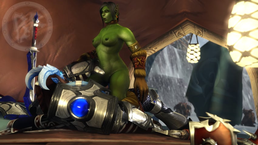 1male 2021 3d 3d_(artwork) armor blue_skin breasts brother_fuzzman clothed_male cowgirl_position draenei draenei_male female femdom green_skin male male/female male_draenei nipples northrend orc orc_(warcraft) orc_female sex warcraft world_of_warcraft