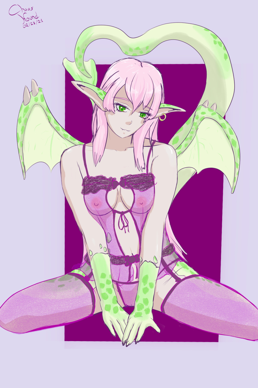 chaoshound dragonoid female_only lingerie long_hair scalie solo_female