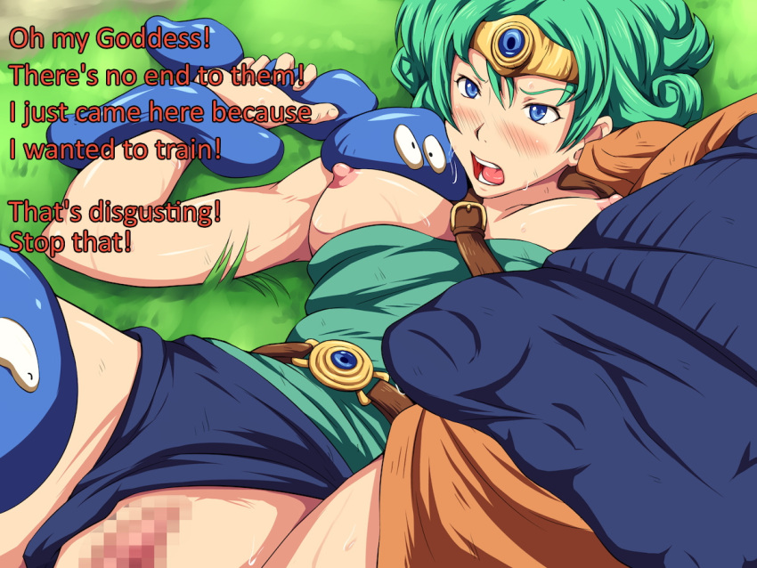 ai_translated areolae barefoot blush breast_outside breasts breasts_out captured captured_heroine censored clothing defeated defeated_heroine dragon_quest dragon_quest_iv dress dress_pull english_text feet female foot_fetish foot_focus hard_translated heroine_(dq4) imminent_rape imminent_sex maku_(l-u) makura_no_doushi mandragore medium_breasts monster nipples panties panties_aside partially_clothed rape sex size_difference slime slime_(dragon_quest) slime_monster small_dom_big_sub smaller_male text toes translated video_games