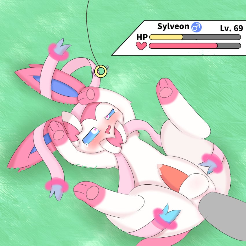 1:1 anal anal_sex anus balls blush eeveelution feral genitals hanabi162271945 hi_res hypnosis looking_pleasured male male/male male_only male_penetrated male_sylveon mind_control nintendo open_mouth penetration penis pink_penis pokémon_(species) pokemon ribbons simple_background solo sylveon video_games