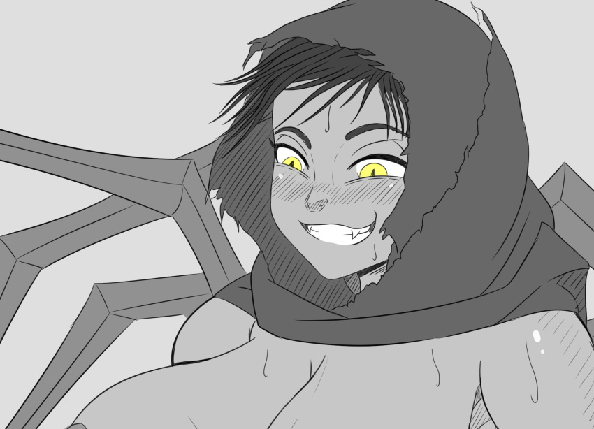 1girls artist_request female female_only greyscale pathfinder pathfinder_wrath_of_the_righteous solo solo_female spider spider_girl tagme wenduag