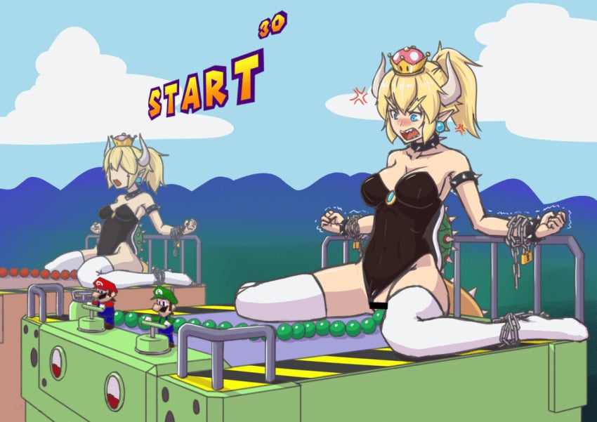 animated belly_inflation bowsette close_to_bursting colucolu hyper_belly hyper_inflation inflation luigi mario mario_(series) mario_party new_super_mario_bros._u_deluxe ready_to_pop tagme