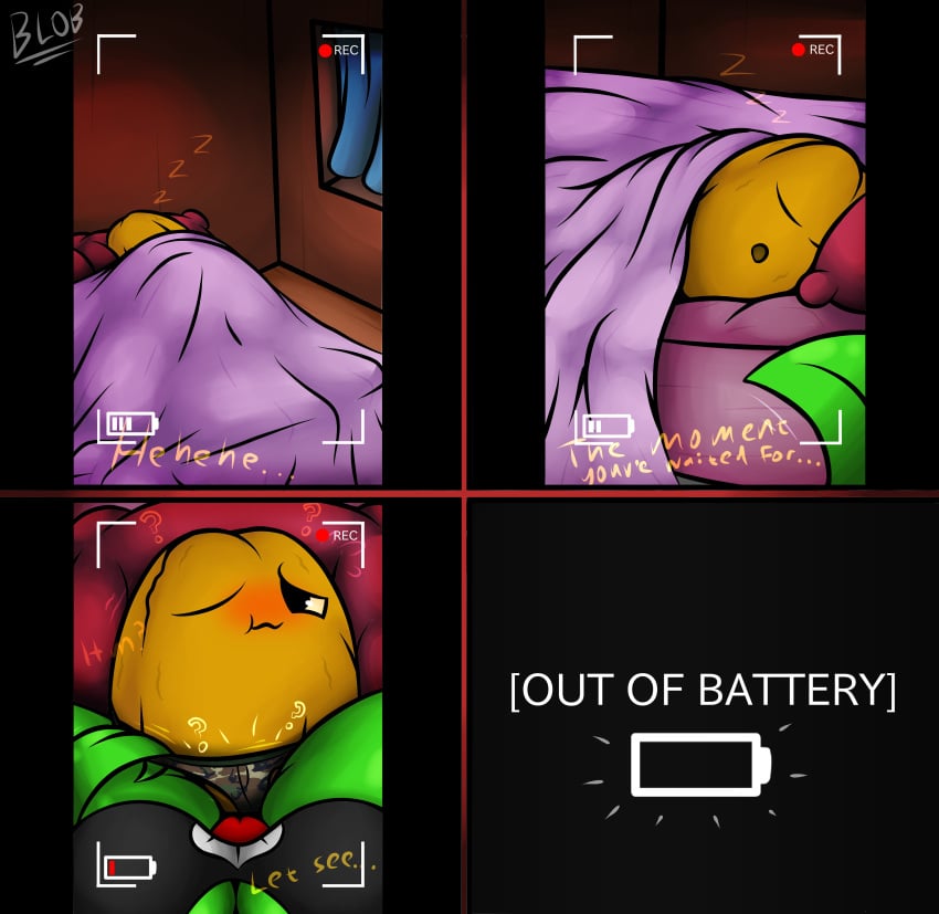 black_tank_top blobslimey camera_view plants_vs_zombies:_heroes red_panties sleeping solar_flare_(pvz) wallnut_(pvz) wholesome