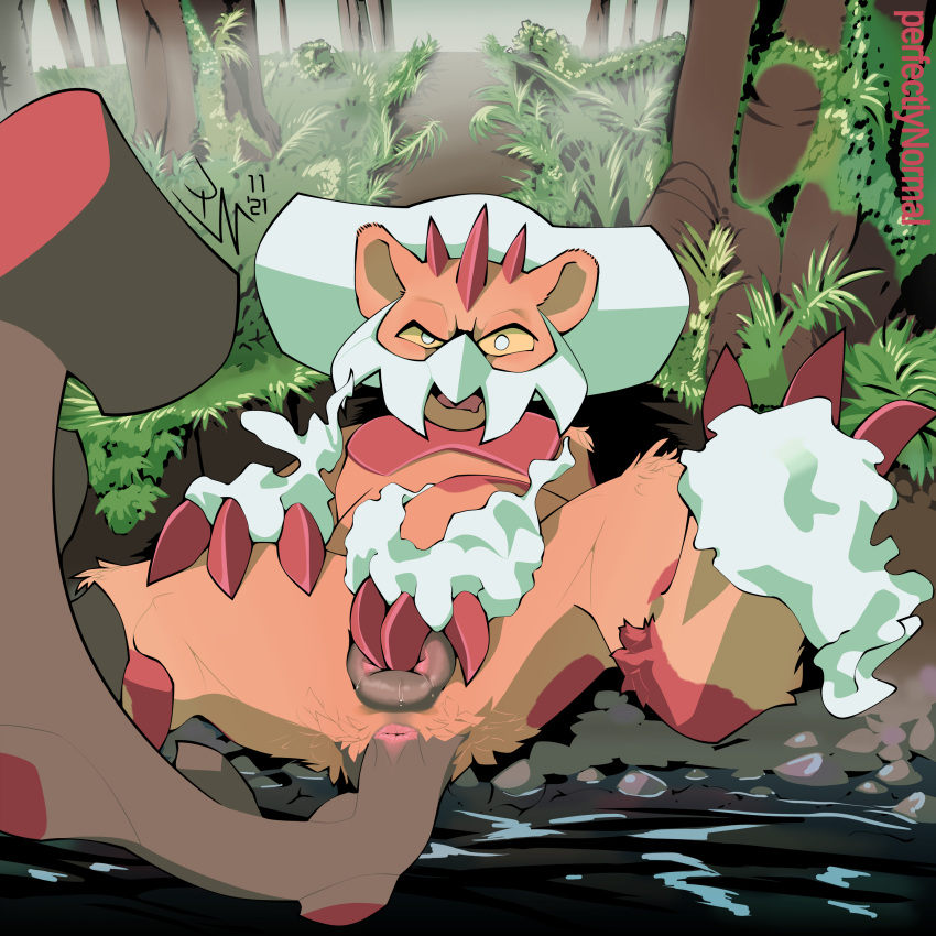 2021 absurd_res animal_genitalia animal_pussy anus canine_pussy claws female feral finger_fuck fingering genderswap_(mtf) genitals hi_res landorus landorus_(therian_form) legendary_pokémon looking_at_viewer lying masturbation nintendo on_back perfectlynormal pokémon_(species) pokemon pussy rule_63 solo vaginal_masturbation vaginal_penetration video_games