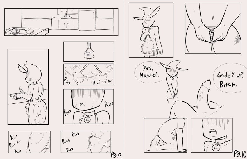 anthro bell blush celebi comic cowgirl_position degradation femboy game_freak humiliation imminent_anal imminent_rape imminent_sex kittyodic_(artist) male_only naked_apron nintendo original_character pokemon pokemon_(species) sad sex_slave slave tagme