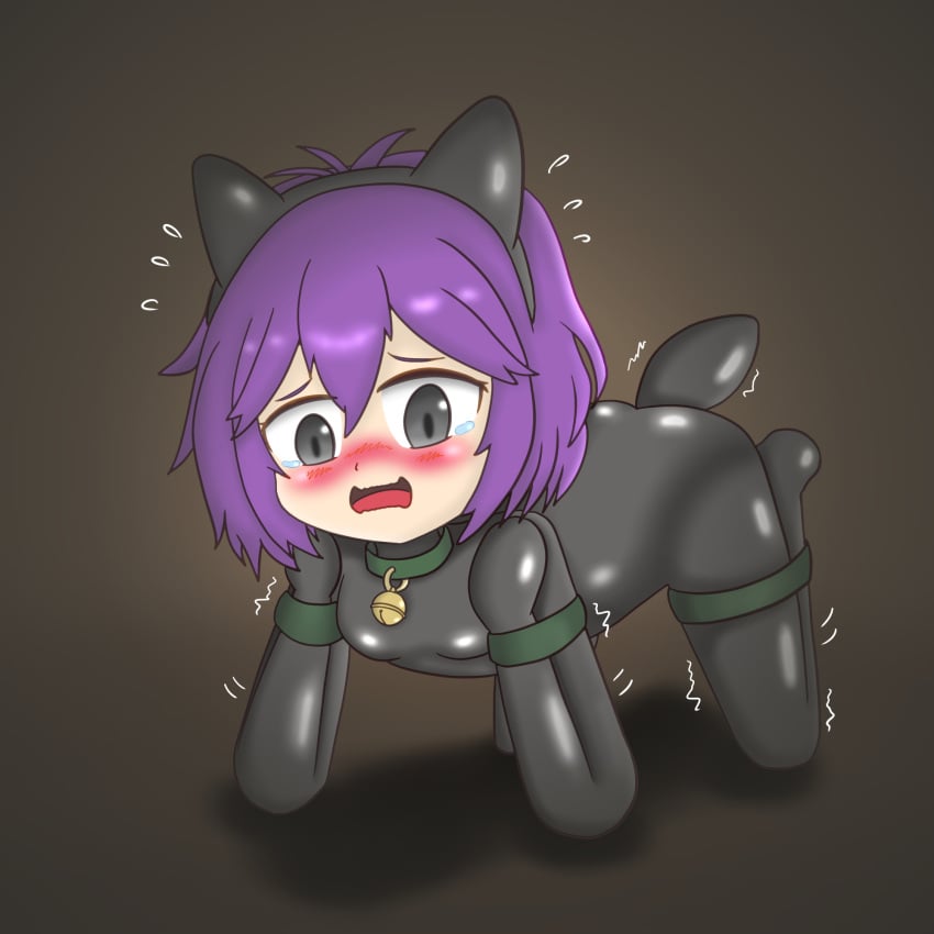 1girls all_fours anal bdsm bell bell_collar bernadetta_von_varley black_eyes blush bodysuit bondage bound bound_arms bound_legs breasts buttplug buttplug_tail cat_ears collar crying crying_with_eyes_open embarrassed female femsub fire_emblem fire_emblem:_three_houses grey_eyes humiliation latex latex_suit looking_at_viewer nintendo open_mouth petplay plug purple_hair sex_toy short_hair small_breasts solo tail textless trembling yamatom_deepgou
