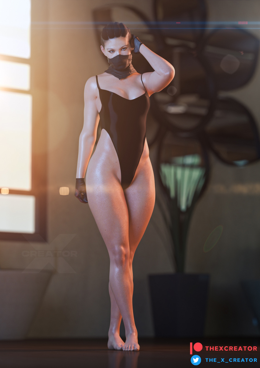 1girls 2021 3d armpits artist_name barefoot black_clothing black_hair blender breasts clothed_female detailed_background eyeshadow feet female female_focus female_only frost_(rainbow_six) gloves hand_on_head hips light-skinned_female looking_at_viewer masked masked_female medium_breasts mostly_clothed partially_nude questionable_consent rainbow_six rainbow_six_siege short_hair solo solo_focus the_x_creator thick_thighs thighs tom_clancy voluptuous wide_hips