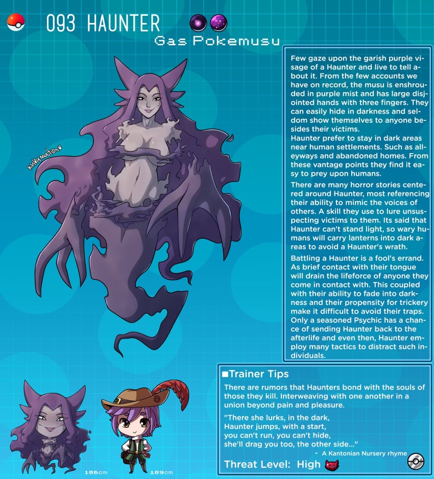 creature_index english_text ghost_girl haunter hi_res humanization kinkymation nintendo page_93 page_number pokémon_(species) pokedex pokemon pokemon-girl_encyclopedia pokemorph pokemusu profile purple_hair tagme text text_box