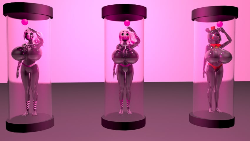 3d 3d_(artwork) 3girls boob_window captured expressionless female female_only five_nights_at_freddy's five_nights_in_anime gigantic_breasts hypnosis large_breasts lefty_(fnaf) marionette_(fnaf) mind_control nightmarionne puppet_(fnaf) puppet_(fnia) rule_63 salute saluting