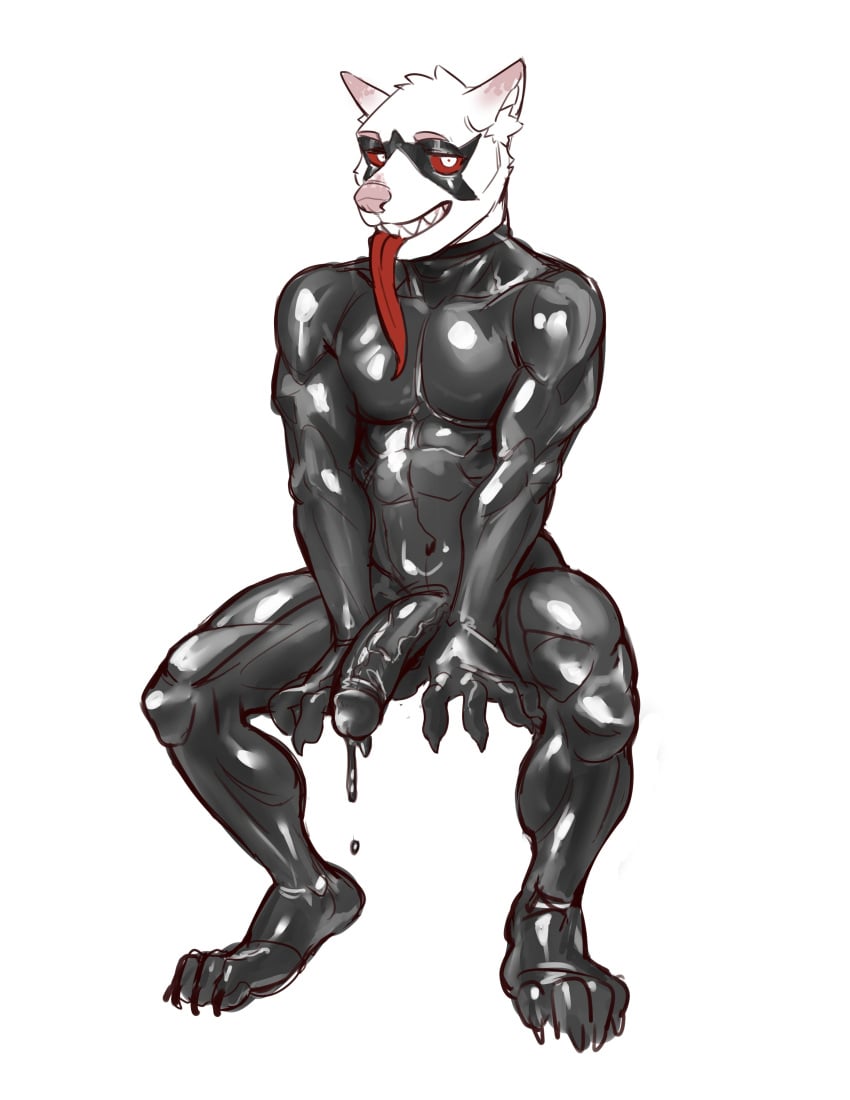 ferret furry kiwi_hugh latex male_only malesub oozing penis sean_(kiwi_hugh) symbiote tongue tongue_out