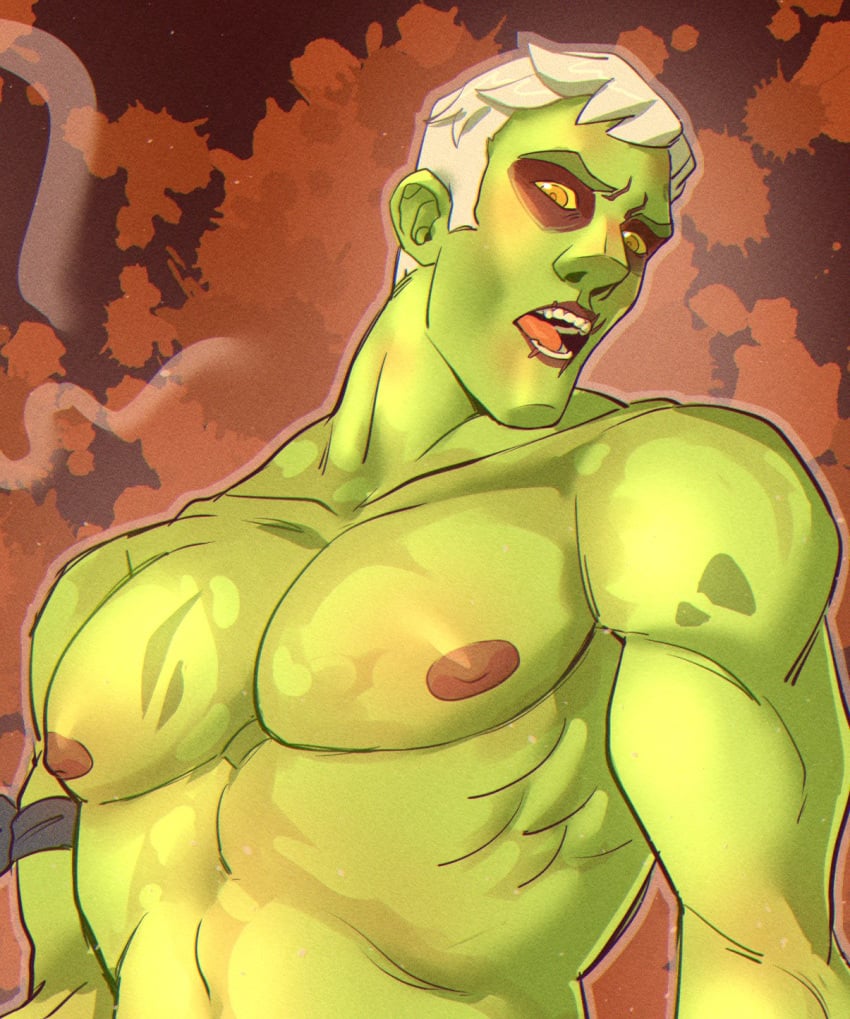 abs brainiac_(fortnite) close-up fortnite fortnite:_battle_royale funkboy human humanoid male male_only muscles muscular muscular_male nipples partially_clothed pecs solo topless video_games zombie