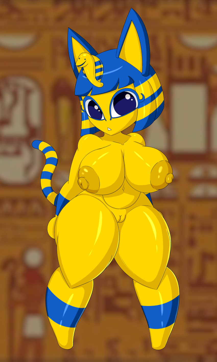 1girls animal_crossing ankha anthro anthro_only breasts dannyiac felid feline felis female female_only fur furry furry_only hi_res looking_at_viewer naked nintendo nipples nude pussy tail thick_thighs thighs two_tone_hair wide_hips