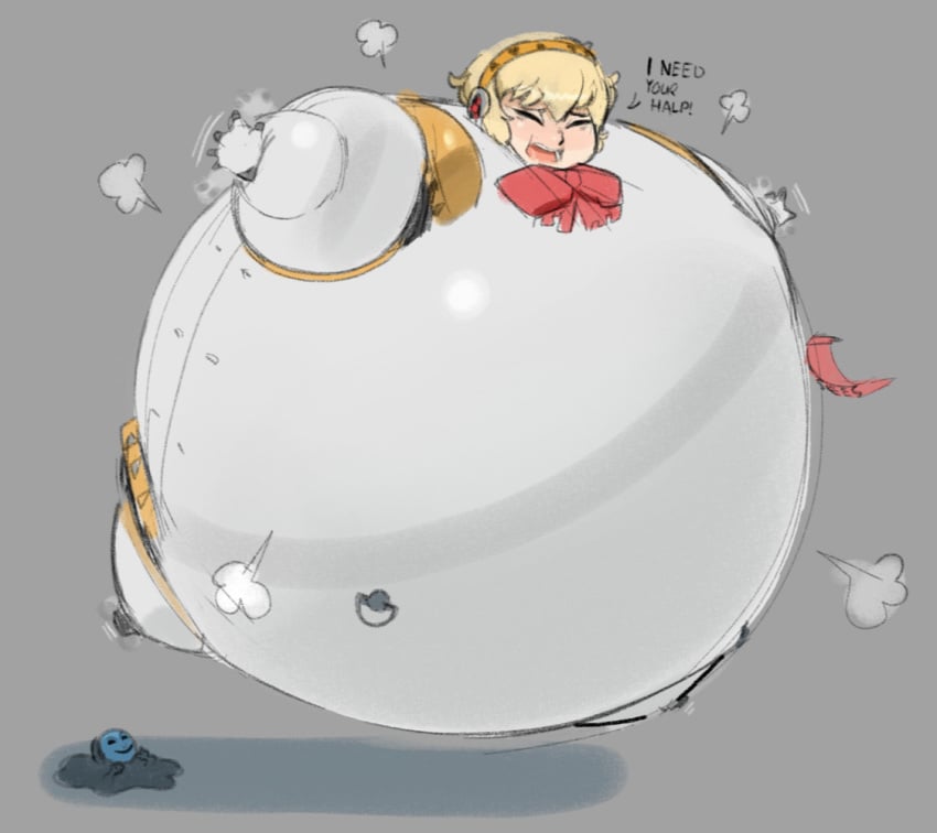 aigis_(persona) air_inflation artist_request full_body_inflation inflation