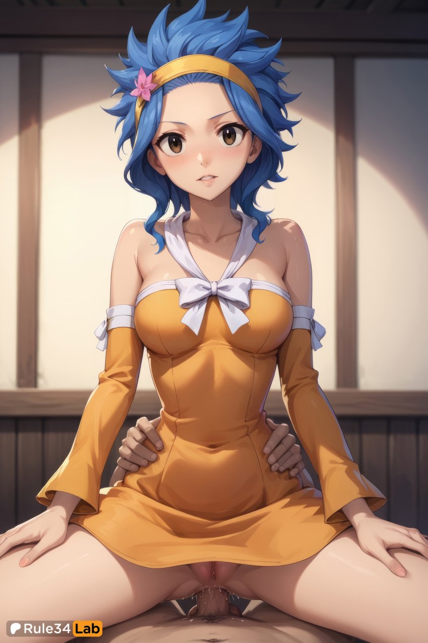 1boy 1boy1girl 1girls ai_generated anal anal_sex anal_sex anime_girl anime_style artist_name bare_shoulders blue_hair blush bow breasts brown_eyes censored clothed_female_nude_male clothed_sex collarbone covered_navel cowgirl_position cowgirl_position detached_sleeves dress fairy_tail flower forehead hair_flower hair_ornament hairband hands_on_another's_hips hi_res indoors levy_mcgarden long_sleeves looking_at_viewer medium_breasts mosaic_censoring no_panties nude orange_dress parted_lips patreon_username penis pov pubic_hair pussy rule34lab sex short_dress short_hair smile solo_focus spread_legs straddling straight uncensored vaginal_penetration vaginal_penetration vaginal_sex white_bow yellow_dress yellow_hairband